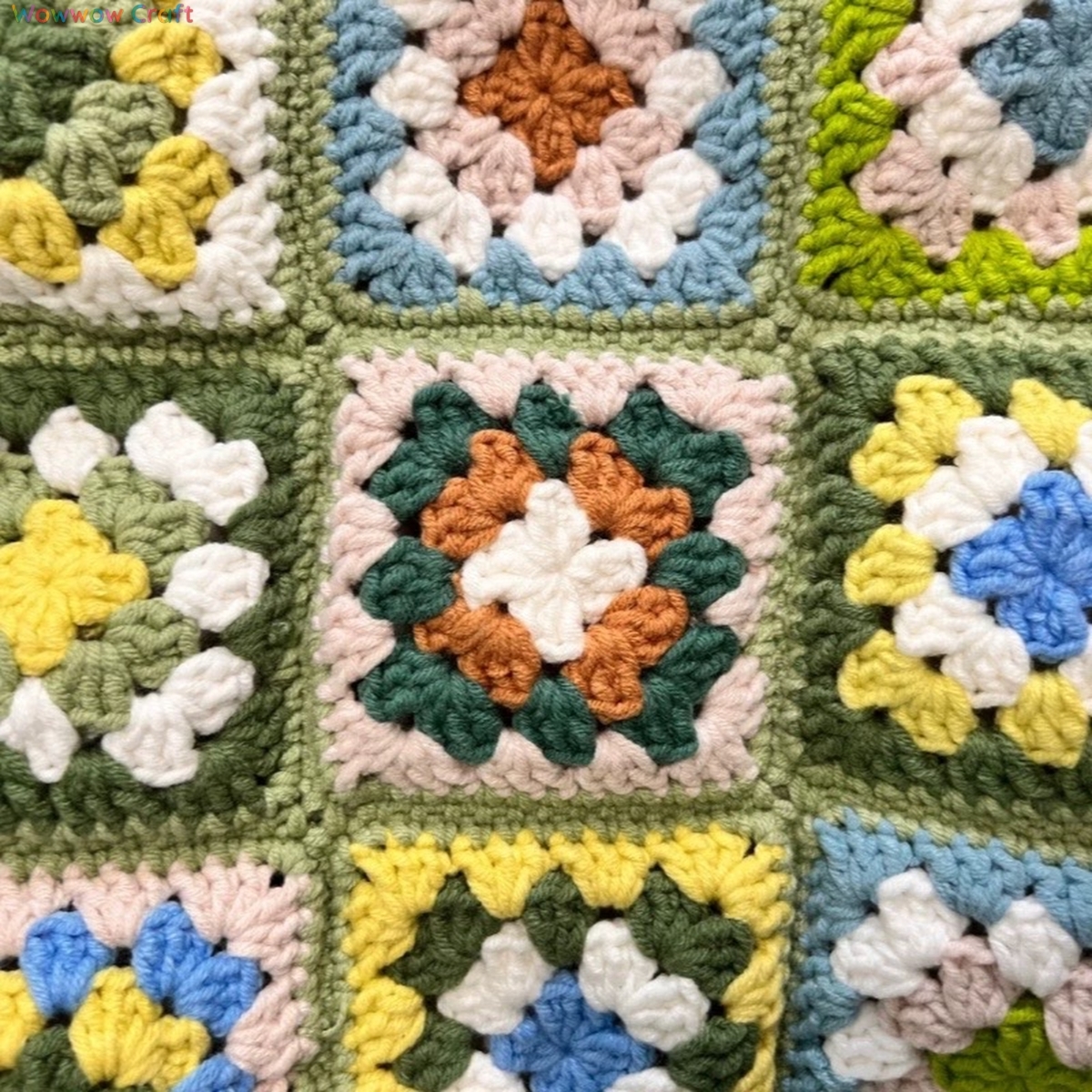 Shoulder Bags,Totes,Handmade Crochet Bags,Light Green Granny Square Tote crocheted with Snow Fairy Yarn - High quality handmade crocheted shoulder bag